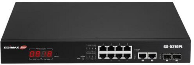 EDIMAX GS-5210PL PoE+ 長距離12埠 Gigabit 智慧型網路交換器, 1個