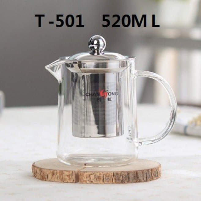 創虹 36 計 茶藝 泡茶 壺 功夫茶具 玻璃茶壺, 1個, T501花茶壺,401mL(含)-500mL(含), T501花茶壺, 401mL(含)-500mL(含)