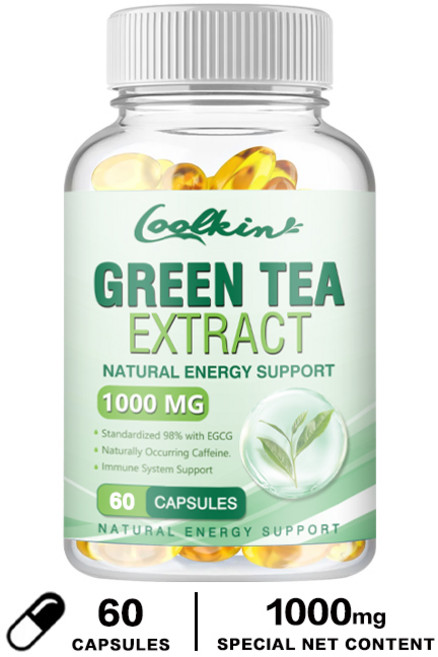 Coolkins 綠茶萃取膠囊 天然能量支援, 60組