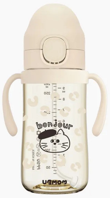 UBMOM PPSU防逆流吸管杯 200/280ML, 畫家貓咪, 1個, 200ml