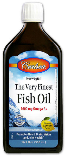 Carlson 漿果魚油 1600mg Omega-3s 檸檬味, 1罐, 500ml