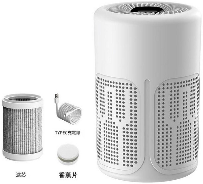 USB空氣清淨機 負離子 除味 附濾芯, 空氣清淨機 內含濾芯 香薰片, 淨化器
