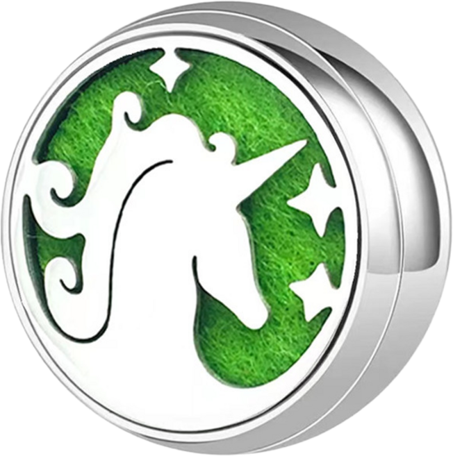時尚花朵口罩香氛扣 精油香氛扣 口罩裝飾, 銀色【獨角獸】, 1個, 1個裝
