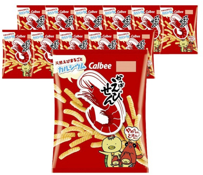 Calbee 卡樂比 卡樂先生蝦風味餅乾, 12包, 77g
