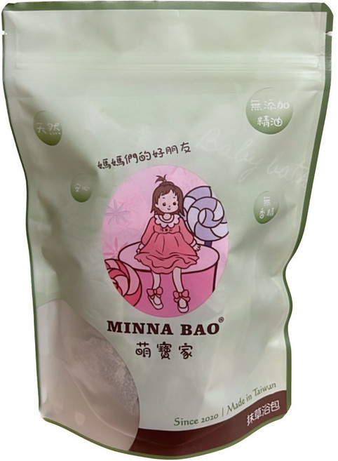 MINNA BAO 萌寶家 特製抹草浴包 淨身除穢 寶寶舒緩 20g 10入 無添加精油香精, 10個