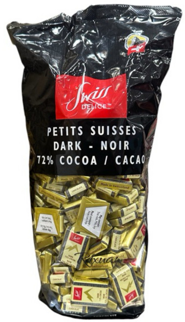 Swiss Delice 72% 黑巧克力, 1個, 一包1.3公斤價(約240顆)