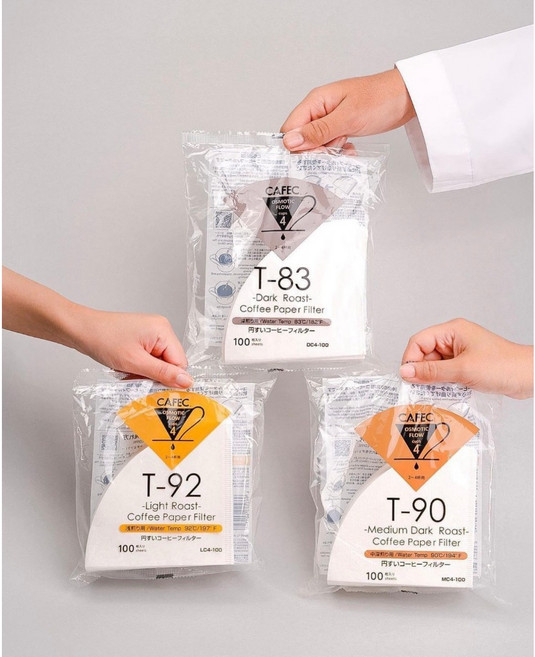 三洋 CAFEC 錐形濾紙 V60日本製, 1個, T-92 淺焙,1-2人, 100個裝
