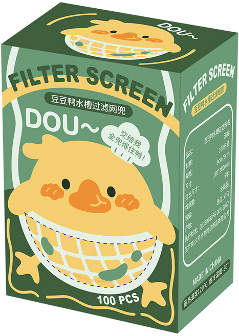 DOU~ 廚房濾網袋 水槽漏渣網兜 100入, 1套, 1個