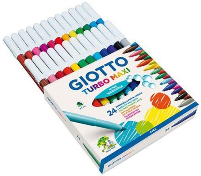 GIOTTO 兒童安全可洗式彩色筆 24色, 1個