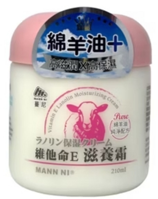 蔓尼 mann ni 馬油滋潤潤膚霜 210ml, 1罐
