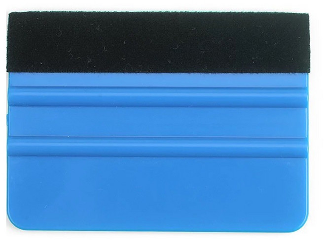 多功能汽車貼膜刮板 除泡除膠工具 耐磨塑膠刮片, 1個, A2【藍】絨布包邊刮板