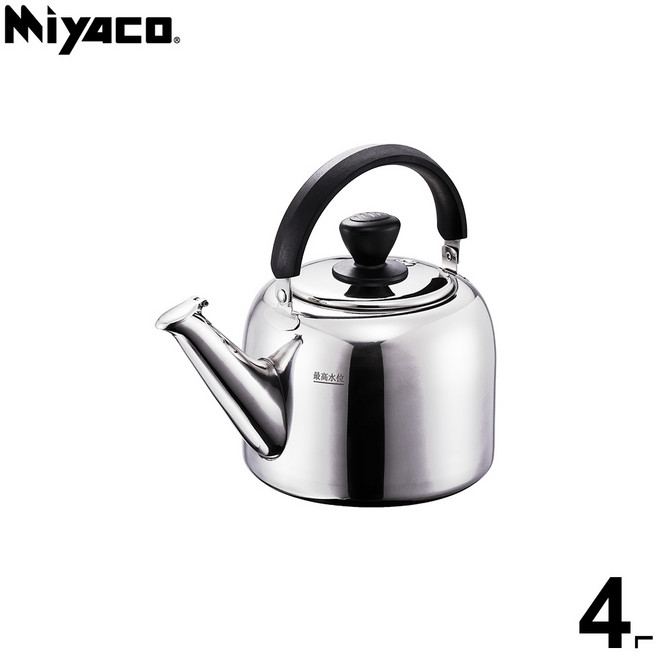 米雅可 麗緻316不鏽鋼笛音茶壺4L MY-E084000, 不鏽鋼, 1個, 4L
