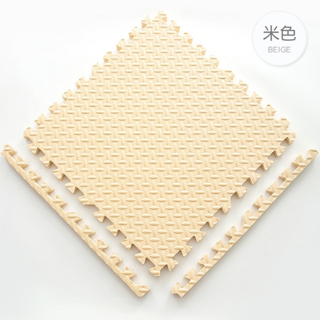 沛大旗艦店 厚 30*30 純色巧拼 爬行墊 附邊條 米, 米 熱銷中, 1個