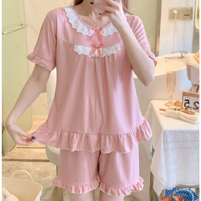 MO寶 女 冰絲睡裙 短袖居家服 涼感睡衣