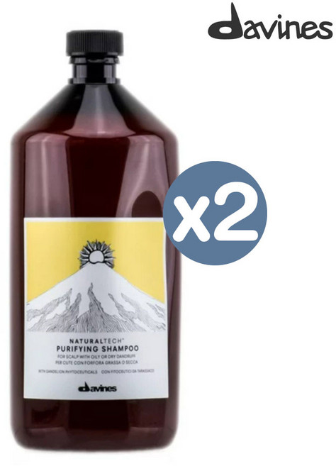 Davines Naturaltech 퓨리파잉 비듬 샴푸 1000ml x2, 1L