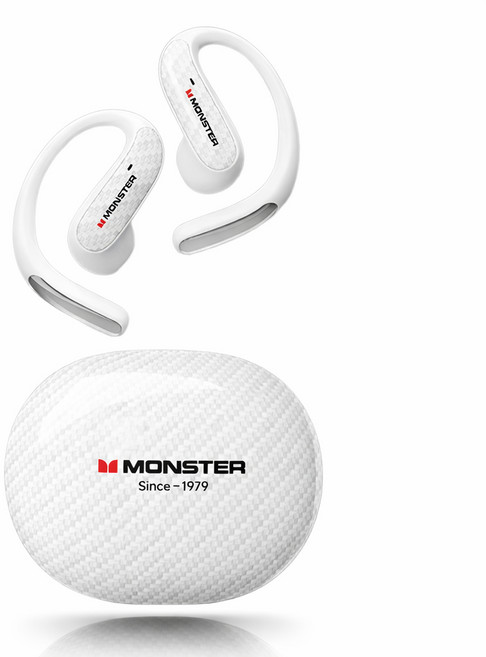 魔聲 Monster MQ037 無線藍牙耳機 開放式設計 藍牙6.0 IPX5 防水, 白色, N/A