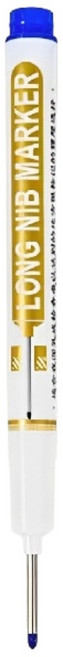 長頭記號筆 深孔筆 施工用油性筆 木工筆, 03.藍色, 1個裝