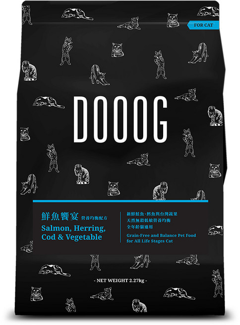 DOOOG 鮮魚饗宴 營養均衡配方 全年齡貓適用, 2.27kg, 1個, DOOOG貓糧鮮魚饗宴