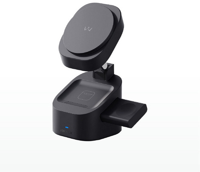 iWALK 魔方 三合一無線充電摺疊支架, iWALK 魔方三合一充電盤(黑色), 1個