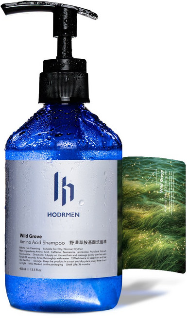 HODRMEN 男研堂Amino Acid Shampoo 野澤草胺基酸洗髮精 綠意草本香, 1件, 野澤草胺基酸洗髮精*1罐, 400ml