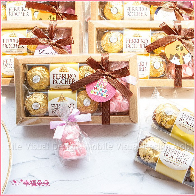 金莎巧克力6顆入+泰迪熊香皂禮盒(婚禮 生日 感謝 萬用吊牌可選), 1件, 貓咪感謝吊牌