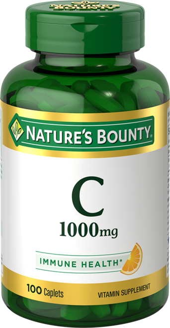NATURE'S BOUNTY C 1000mg 錠劑 柳橙 無麩質 無糖, 1個, 100顆, 100錠
