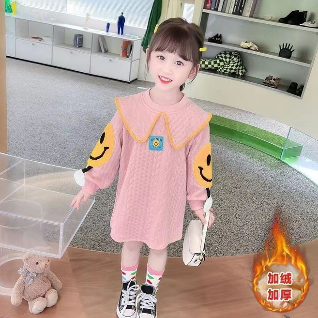 韓系美式 女童衛衣連衣裙 網紅休閒洋氣兒童秋裝裙子