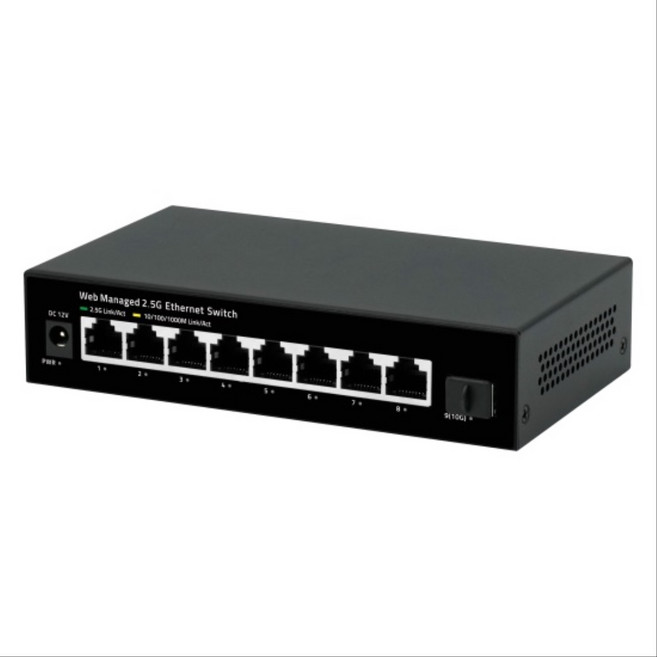 SMS-10G1008 簡易網管乙太網路交換器 1埠 1G/10G SFP+ 8埠 1G/2.5G RJ45, 1台