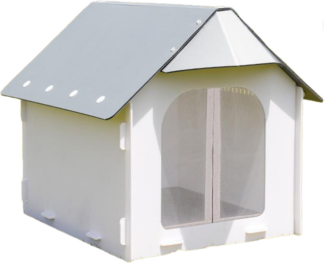 室外防水防雨狗屋 中型犬戶外庭院狗舍, 防蚊門簾款 - 加大號, 1個