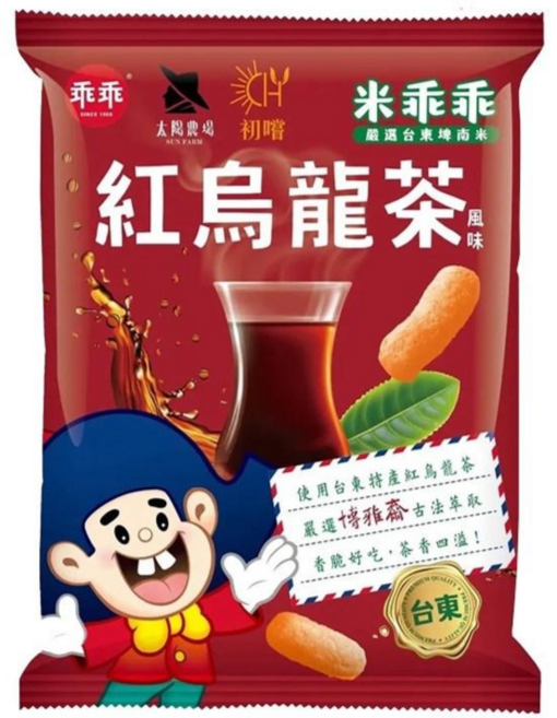 紅烏龍茶乖乖 鹿野鄉農會 古法萃取 拜拜餅乾 米乖乖 臺東紅烏龍 太陽農場 初嚐, 1個, 52g