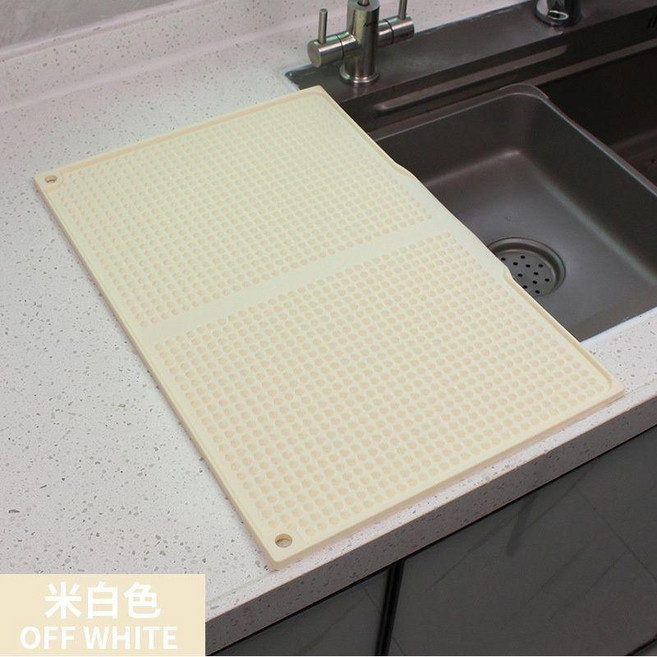 good 硅膠鍋墊餐墊隔熱墊 方形大號瀝水墊硅膠烤墊烘焙墊防燙桌墊, 米白色, 1個