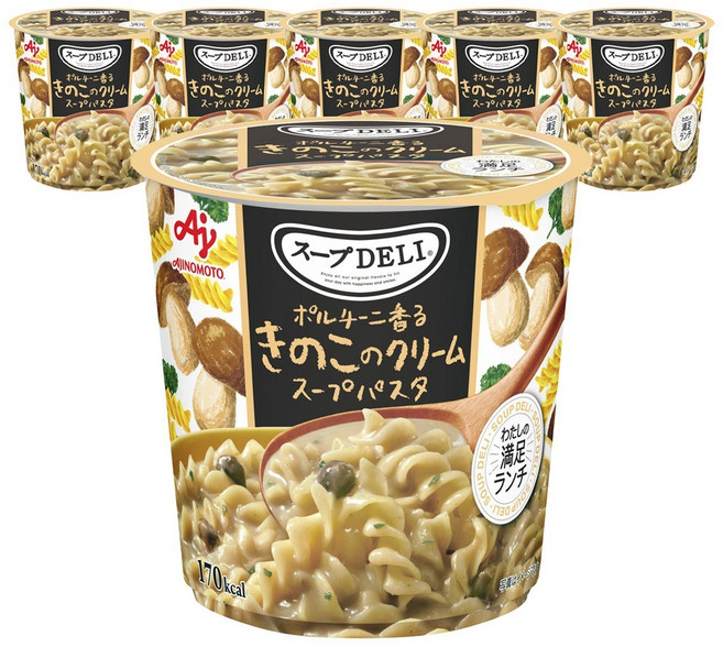 AJINOMOTO 味之素 即食沖泡通心粉杯 牛肝菌菇奶油濃湯口味, 6入