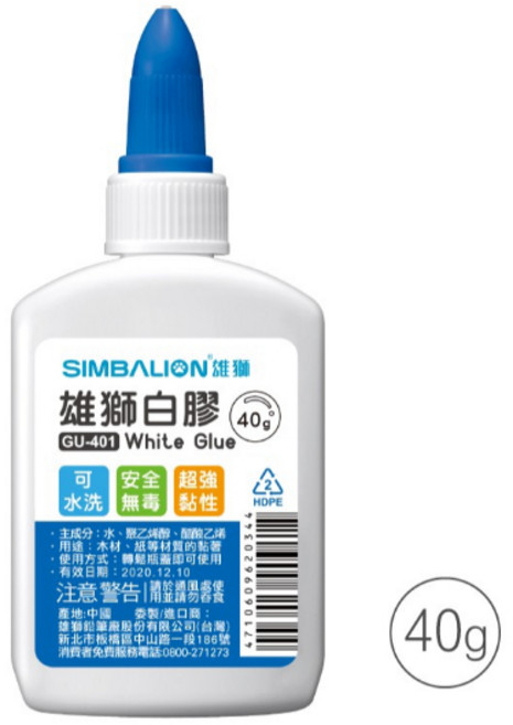 雄獅 多用途白膠,適用於黏貼木材紙張, 1個, GU402-100g多用途白膠