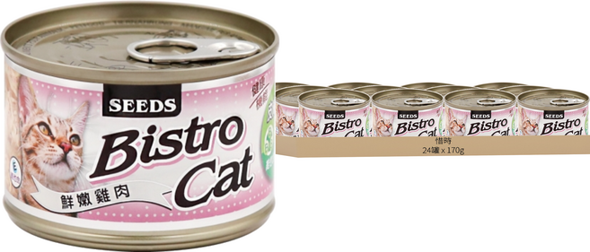 惜時 Bistro cat 特級銀貓健康餐罐, 鮮嫩雞肉, 170g, 24罐