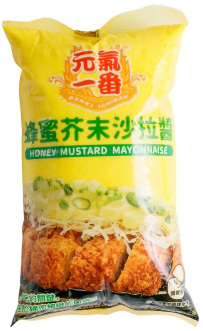 元氣一番 蜂蜜芥末沙拉醬 口感滑順 各式料理增添風味, 500g, 2個