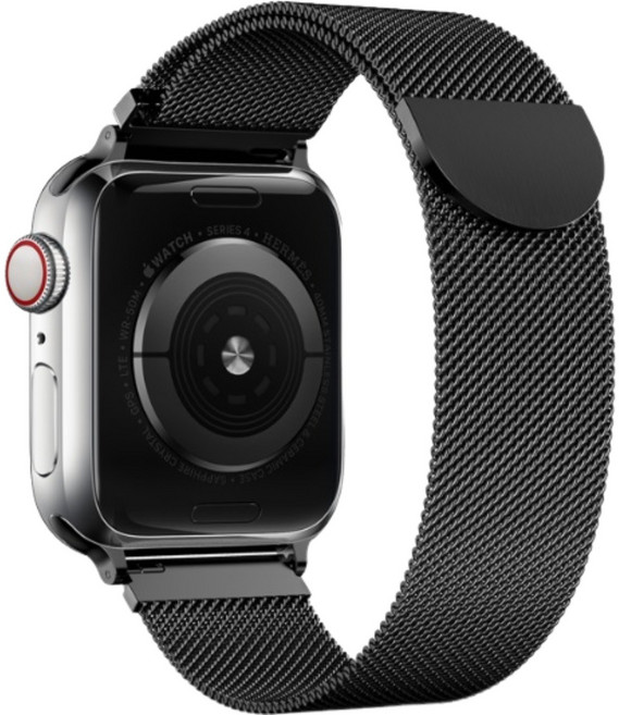 米蘭智慧手錶錶帶 適用於 Apple Watch 全系列 時尚磁吸設計 舒適耐用, 黑色, 1個