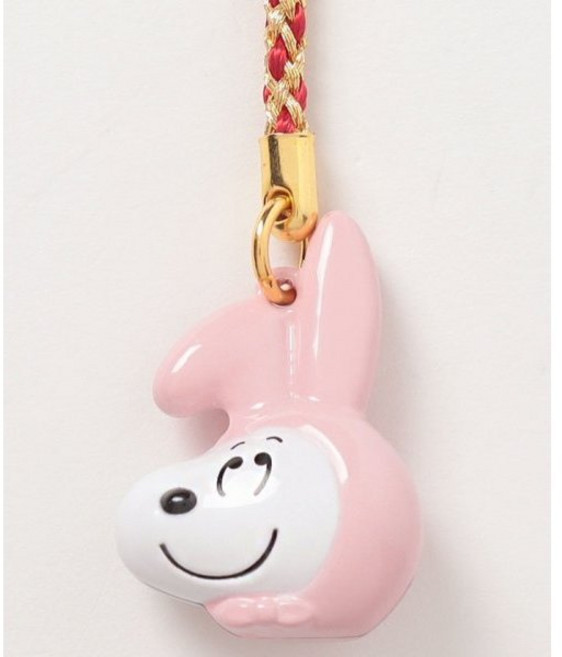 Snoopy 史努比龍年限定糊塗塔克查理布朗小黃鳥鈴鐺手機吊飾鑰匙圈, 1個, 史努比-粉紅兔兔