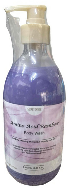 秘密城堡 氨基酸沐浴乳 550ml (溫和潔淨、保濕滋潤、全家適用), 1個, 紫-沐浴乳(微光花園)550ml
