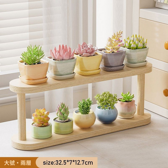多肉架子 3層階梯式盆栽展示架, 【雙層階梯式】多肉架子 PM-0016, N/A, 2層, 雙層階梯式