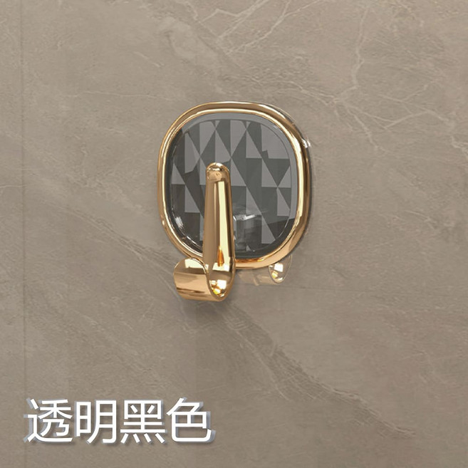 免打孔無痕掛鉤-廚房浴室萬用L型強力承重掛勾, 透明黑色, 1個