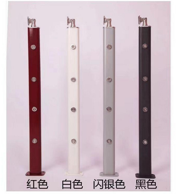 樓梯扶手護欄欄杆 拉絲立柱 家用老人安全簡易室內護欄, 1個, 加厚1.2MM五孔立柱一支