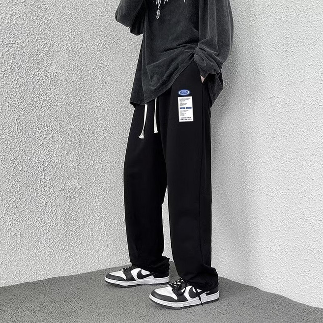 休閒運動長褲男款【M-8XL】大尺碼寬鬆工作褲 - 青少年百搭抽繩衛褲