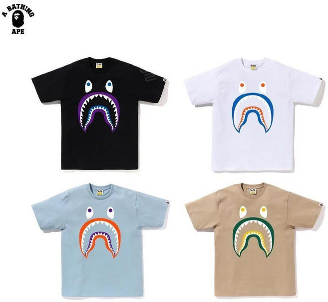 베이프 BAPE 정품 / 컬러 샤크 PONR 반팔티 COLORS SHARK PONR TEE
