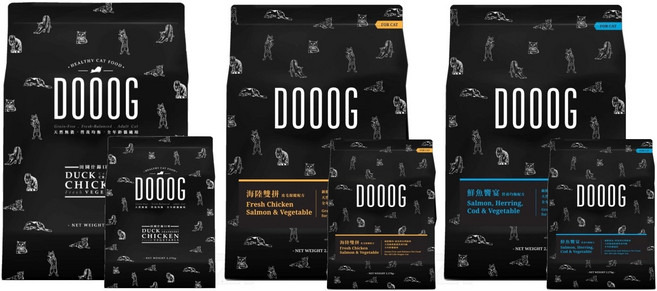 DOOOG 貓用無穀低敏飼料 杜格 雞肉/海陸 5lb/15lb, 田園什錦, 6.8kg, 1包