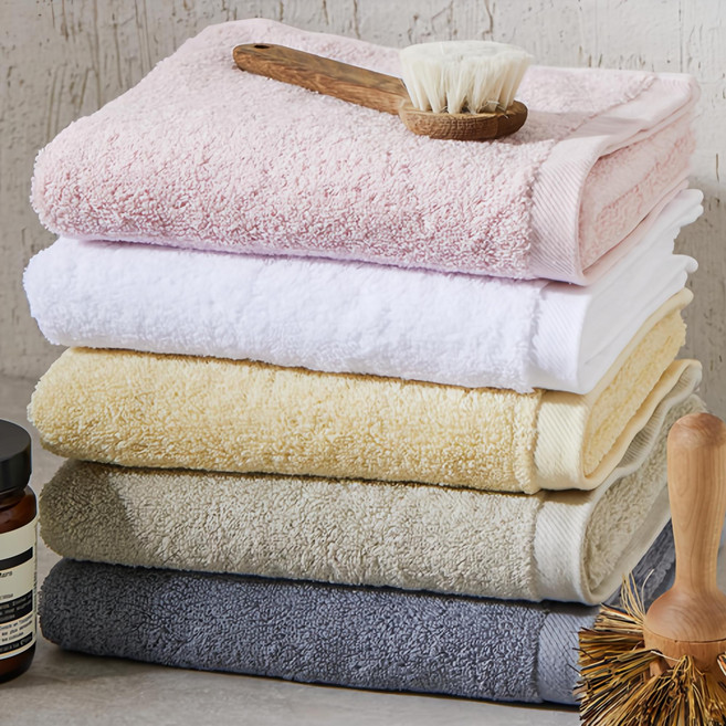 SOFT TOUCH Bath&Living 無螢光劑30支棉野餐毛巾 120g, 5條, 隨機出貨