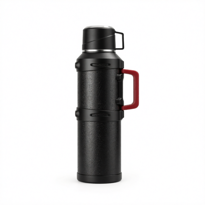 JWJJ 大容量真空保溫壺 1300ml, 黑色, 1個, 5000ml