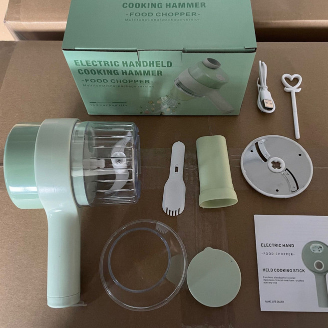 切菜器家用多功能料理輔食機新款無線電動切丁器打蒜泥肉沫, 1個, 1代280800毫安加打蛋器:如圖