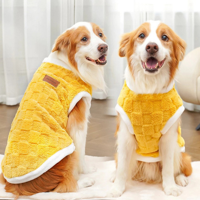 Gurupet 寵物絨衣 中大型犬保暖服飾, 明黃色, 1個