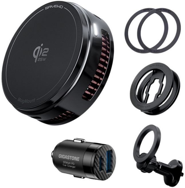 SAVEWO 救世 Qi2.2 25W 競冷車充, 1個, 單主機+65w車充頭