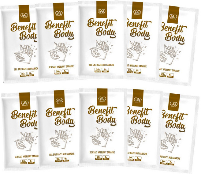 WORTH 沃爾司 Benefit Body 激能蛋白 榛果海鹽甘納許口味, 30g, 10個